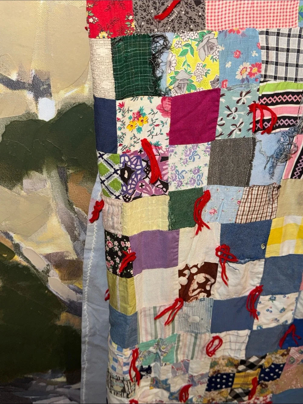 VTG CUSTOM MADE HANDMADE HAND STITCHED ONE OF A KIND GRANDMOTHER QUILT BLANKET